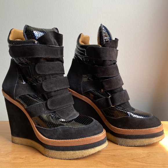 Isabel Marant Black Beckett Sneaker Wedge Heel Size 39 - Picture 5 of 16